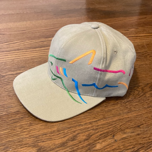 Vtg 90s GREG NORMAN shark wrap strapback hat - Picture 2 of 6